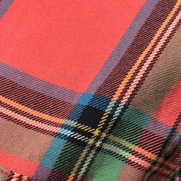 Wmns J Crew Sz XS-Red Holiday Plaid-Cotton-Vintage Faded Wash-EUC - Picture 5 of 13